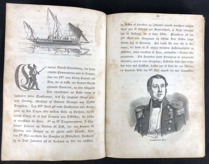 Felttogene 1848. 49. 50 af Vilhelm Holst. 308 sider med mange illustrationer i teksten. Slidt eksemplar.