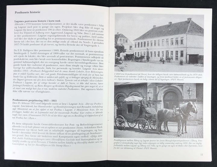 Løgstør Postkontor - Jernbanegade 35  - bevaringsværdige posthuse i Danmark. 24 sider illustreret hæfte.