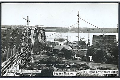 Lillebæltsbroen under opførelse ved Snoghøj. Fotograf Lyngström. U/no. Uden adresselinier.