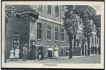 Christiansfeld, Lindegade 25 med Brødremenighedens Hotel. U/no.