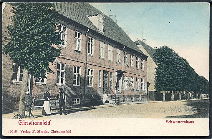 Christiansfeld, Nørregade 14 med Schwesternhaus. F. Martin no. 16618.