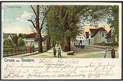 Tønder, Gruss aus med Jungfernstig. Rosenblatt no. 7753.