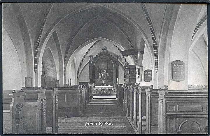 Præstø. Mern Kirke indvendig. Andreas Jensen no. 18645. 