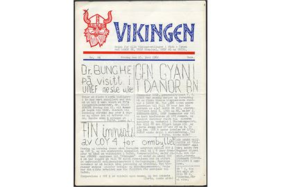 Vikingen - Organ for alle vikinge-ætlinger i Midt-Östen ved DANOR BN, UNEF Hospital, UNEF HQ og UNTSO. No. 24 - 15.6.1962. 6 sider soldater avis for de nordiske FN-styrker i mellemøsten.