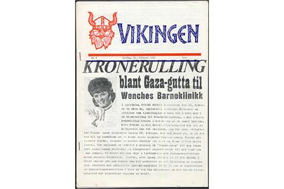 Vikingen - Organ for alle vikinge-ætlinger i Midt-Östen ved DANOR BN, UNEF Hospital, UNEF HQ og UNTSO. No. 6 - 20.2.1965. 10 sider soldater avis for de nordiske FN-styrker i mellemøsten.