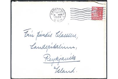 15 øre Karavel på brev fra København d. 6.12.1939 til Reykjavik, Island. Uden tegn på censur.