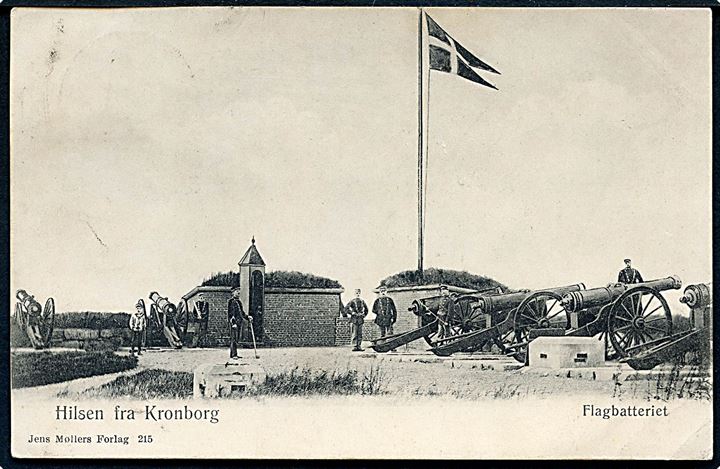 Hilsen fra Kronborg. Flagbatteriet. Jens Møllers Forlag no. 215. 