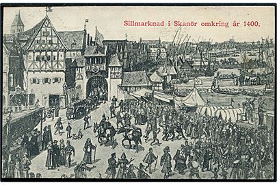 Sverige. Sillmarknad i Skanör omkring år 1400. Karl Ekberg u/no. 