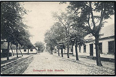 Sverige. Gadeparti fra Skanör med Turisthotellet. Joh. Johnsson no. 1908. 