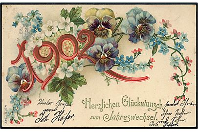 1902 tysk nytårskort. M.S.i.B. no. 12993.