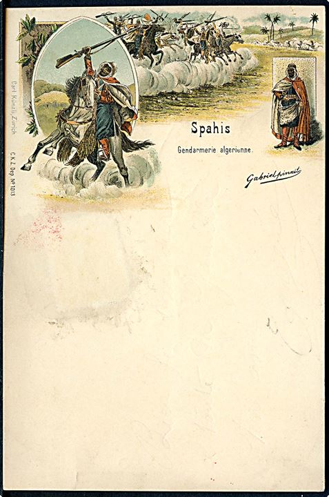 Spahis, algerisk let kavalleri. C. Künzli no. 1013.