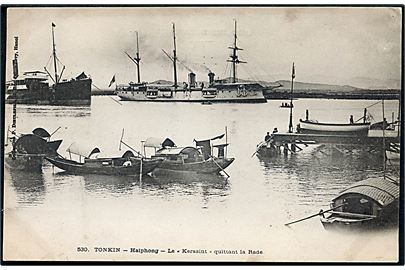 Kersaint, fransk orlogsskib i Haipong, Tonkin. No. 530. Har været opklæbet.