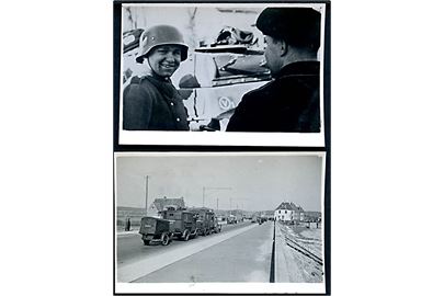 Tyske tropper i Aabenraa d. 9.4.1940. To fotos (6x9 cm).