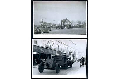 Tyske tropper i Aabenraa d. 9.4.1940. To fotos (6x9 cm).