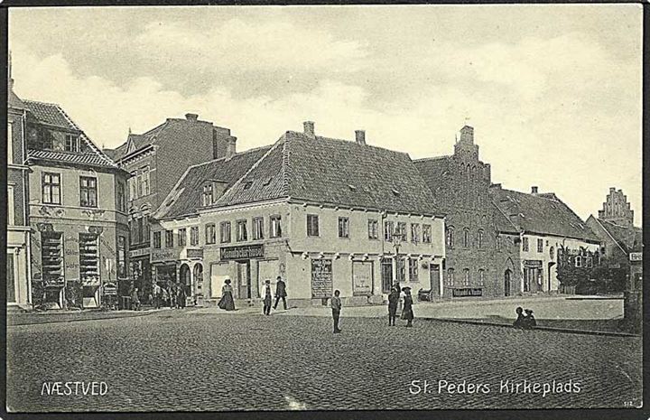 Parti fra St. Peders Kirkeplads i Næstved. J. Rye no. 512.