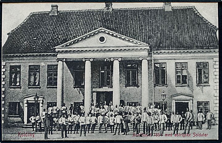 Krigen 1864. Østrigske soldater ved Rådhuset i Kolding. U/no.