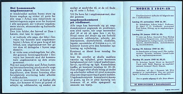 6 øre Bølgelinie på lokal tryksag fra Århus Bjerg Kolonne, Det Danske Spejderkorps stemplet Aarhus d. 29.11.1948.