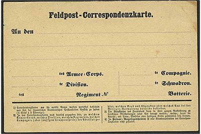 Ubrugt preussisk feltpost-Correspondenzkarte fra den tysk-franske krig 1870-1871.