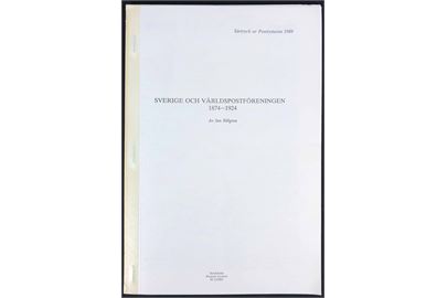 Sverige och Världspostföreningen 1874-1924 af Jan Billgren. 36 sider illustreret særtryk fra Postryttaren 1989.