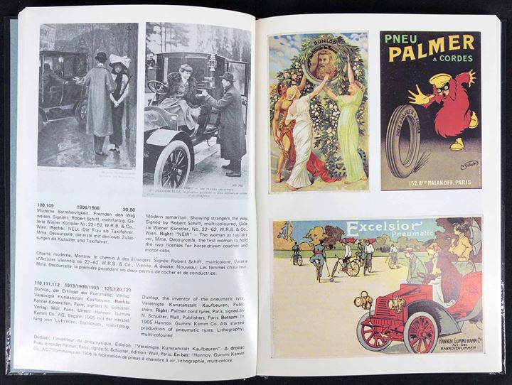 Bildpostkarten - Spezialkatalog Automobile 1895-1975 af Willi Bernhard. To sproget (tysk/engelsk) håndbog med over 300 illustrationer. 