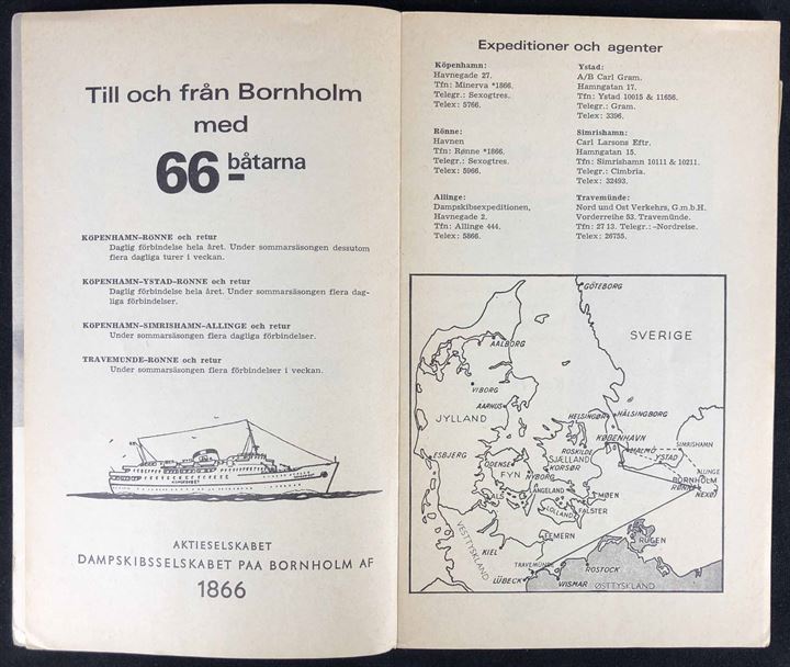 På Bornholm, svensk rejsehåndbog med 14 specialkort. 68+ sider.