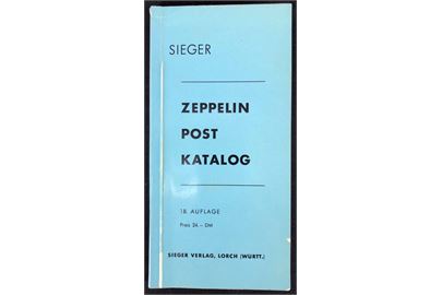 Zeppelin post katalog, Sieger 18. udg. 1963. 266 sider illustreret med stempler, flyvninger og særlige zeppelin udgaver. 