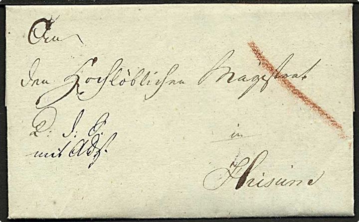1816. Tjenstebrev fra Flensborg d. 11.2.1816 til Husum.