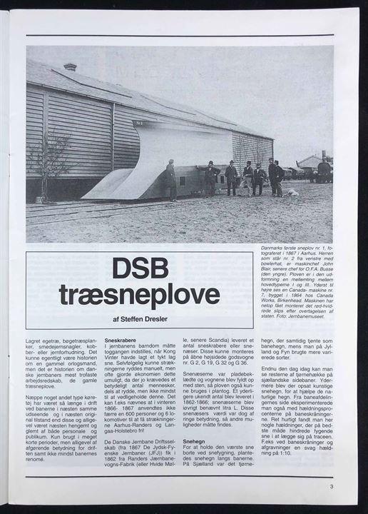 Jernbanemuseets Venner - Årsskrift 1996. 28 sider med bl.a. artikel om DSB's træsnepolve.