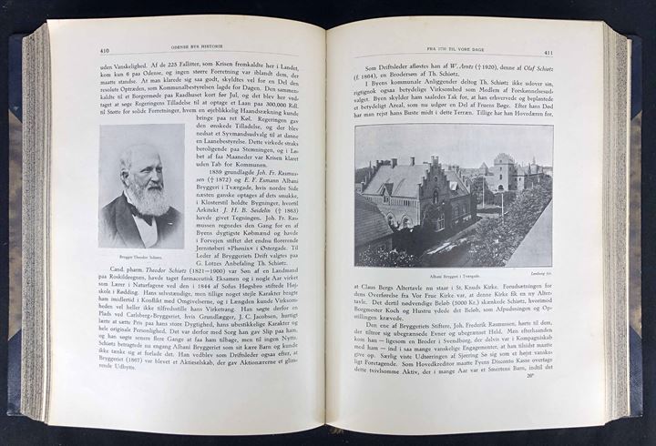 Odense Bys Historie udgivet af H. St. Holbeck. Illustreret 341 sider.