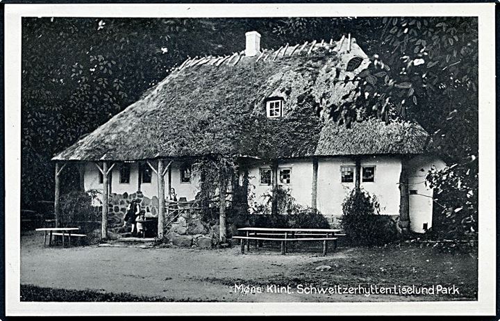 Møns Klint. Schweitzerhytten, Liselund Park. Johs. Rasmussens Boghandel no. 773. 