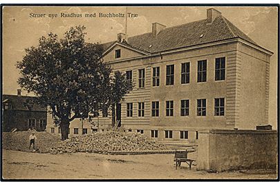 Struer nye Raadhus med Buchholtz Træ. Fot. Johan A. Poulsen no. P 17. 