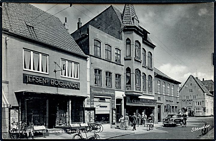 Tønder. Gadeparti ved Torvet. Stenders, Tønder no. 97 K. 