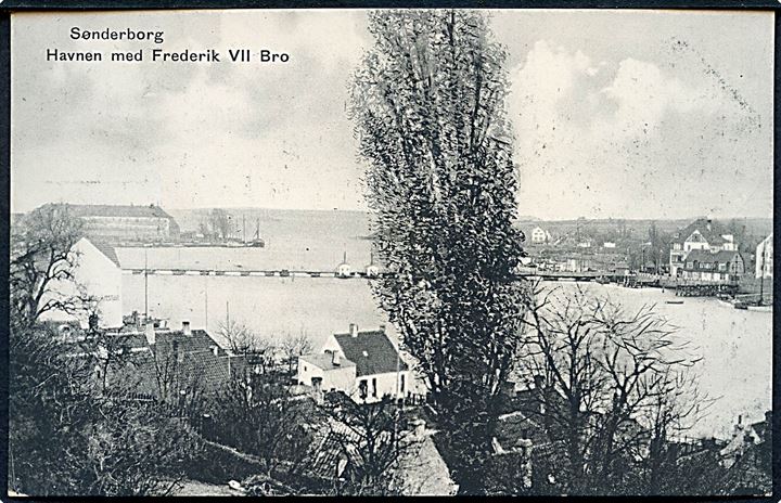 Sønderborg. Havnen med Frederik VII Bro. Carl C. Biehl no. 2714.
