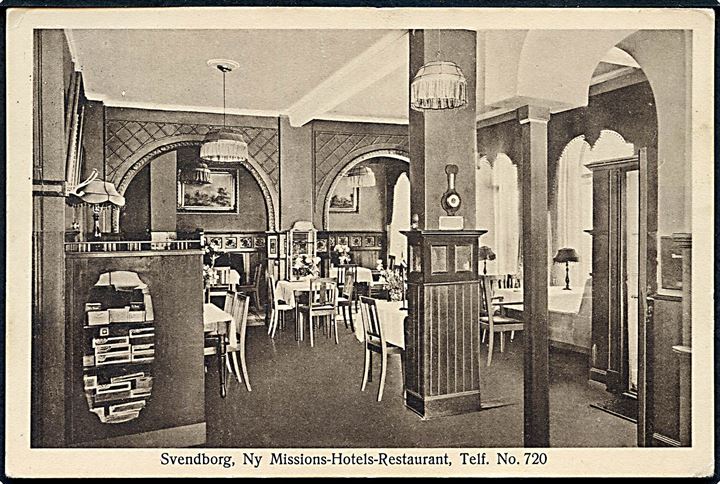 Svendborg. Ny Missions Hotels Restaurant. J. Chr. Petersens Kunstforlag no. 5. (Afrevet mærke). 