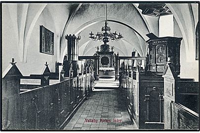 Valløby Kirkes indre. Warburgs Kunstforlag no. 6057. 