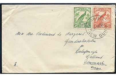 Territory of New Guinea. 1d og 2d på brev stemplet Rabaul New Guinea d. 3.4.1938 til Herlufmagle, Danmark. 