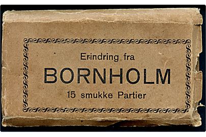 Lille hæfte: Erindring fra Bornholm. 15 Smukke partier. Frits Sørensens Boghandel u/no. 9,7 x 5,7 cm. 