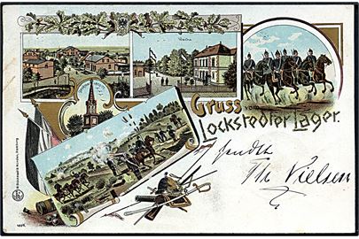 Lockstedter Lager, Gruss aus med soldater. Glückstadt & Münden no. 4937.