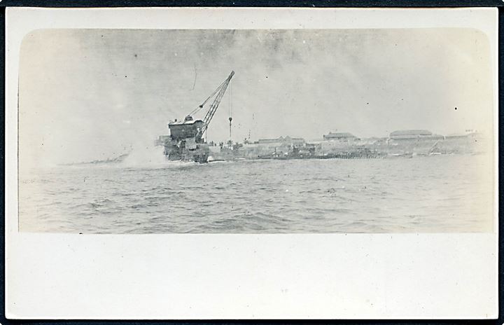 Tysk Sydvestafrika. Havnen i Swakopmund. Fotokort taget af passager fra S/S Henny Woermann i 1914. U/no.