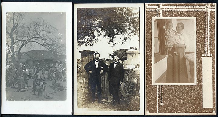Gold Coast. Basel Mission missionærer. 3 private fotokort fra omkring 1914. U/no.