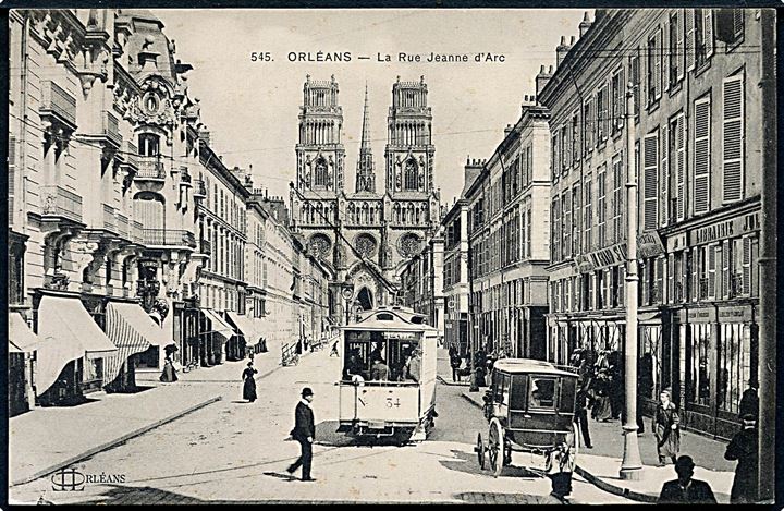 Orleans, la Rue Jeanne d'Arc med sporvogn. No. 545.