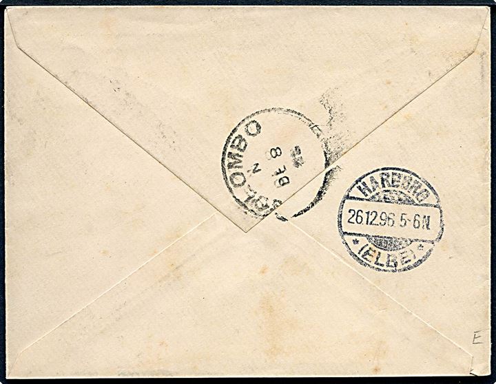 2½d Victoria på brev fra Wellington d. 12.11.1896 via Colombo til Harburg, Tyskland.