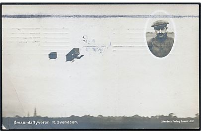 Robert Svendsen Øresundsflyvning d. 17.7.1910. Stenders no. 812. Anvendt 5 dage efter flyvningen.