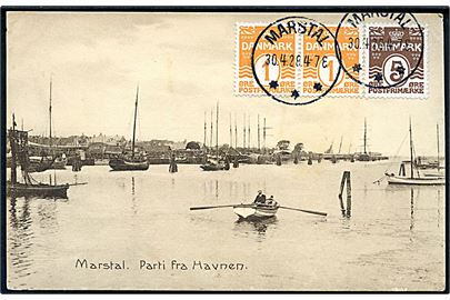 Marstal, parti fra havnen med robåd. Stenders no. 37187.