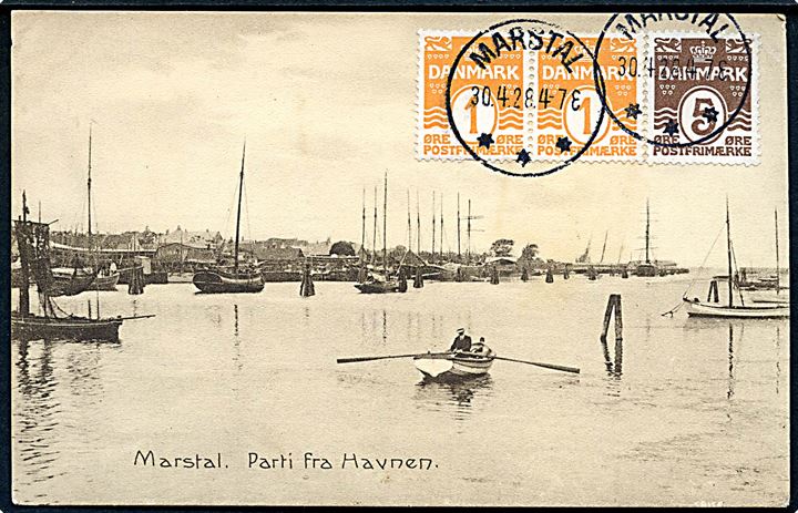 Marstal, parti fra havnen med robåd. Stenders no. 37187.