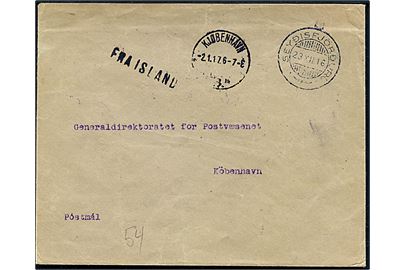 Ufrankeret postsag fra Seydisfjördur d. 23.12.1916 til København, Danmark Ank.stemplet Kjøbenhavn d. 2.1.1917 og sidestemplet Fra Island. Uden tegn på censur.