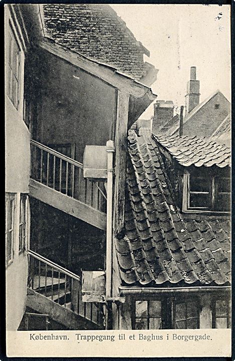 København. Trappegang til et Baghus i Borgergade. Fritz Benzen type III no. 524
