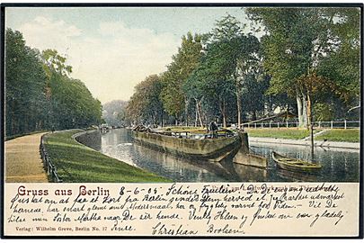 Gruss aus Berlin. Partie am Landwehrkanal im Thiergarten. Wilhelm Greve no. 37. 