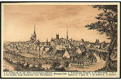 P. J. Grønvold: Odense. Anno 1749. Serie fra gamle dage no. 26871. Stenders. 
