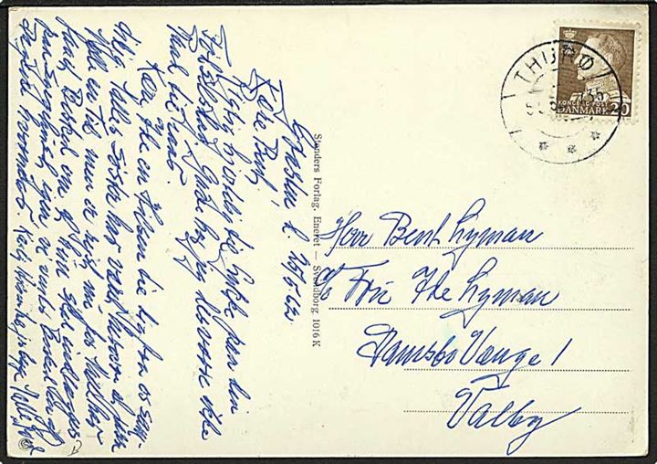 20 øre Fr. IX på brevkort på brevkort annulleret med brotype IId stempel 5.5.1962 til Valby.
